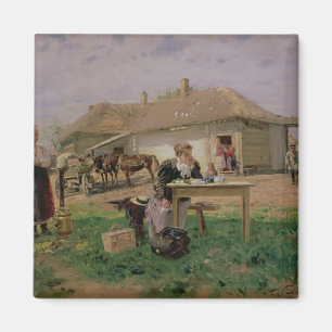 Aimant Arrivée d'une maîtresse d'école dans