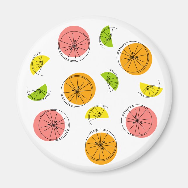 Aimant Arrondi Citrus multi-aimants (Devant)