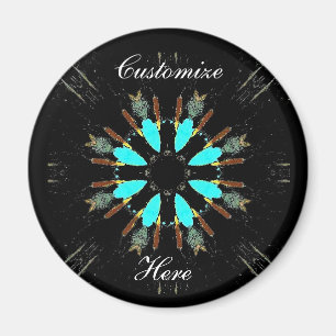 Aimant Arrowhead plumes pow-wow motif Thunder_Cove