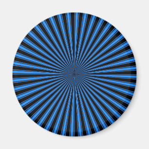 Aimant Art abstrait rayé génial bleu et noir