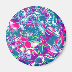 Aimant Art Abstrait rose et bleu