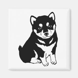 Aimant Art chiot Shiba Inu