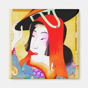 Aimant Art classique japonais oriental frais de dame de