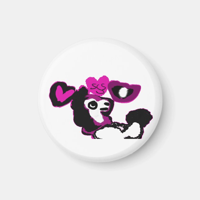 Aimant Art de caniche violet (Devant)