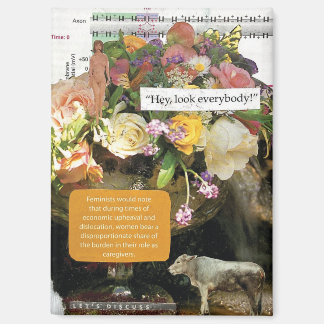 Aimant Art de collage féministe abstrait pour la décorati