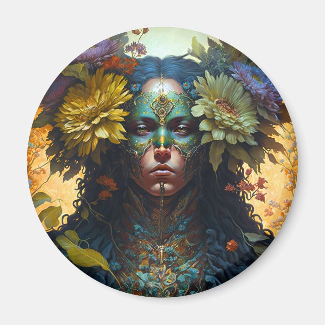 Aimant Art de la déesse des fleurs Imaginaire (Devant)