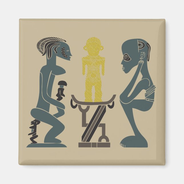 Aimant Art de la scène tribale africaine Abstraite (Devant)