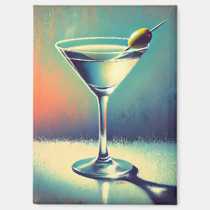 Aimant Art de Martini du milieu du siècle J'adore le Blue