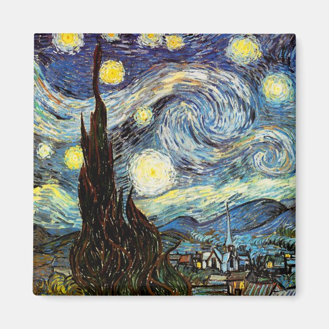 Aimant Art de nuit Van Gogh Starry (Devant)
