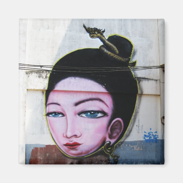 Aimant Art de rue Lady Lao Graffiti (Devant)