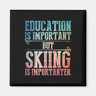 Aimant Art de ski pour hommes femmes enfants sport d'hive