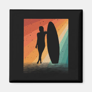 Aimant Art de surfer pour femmes filles planche de surf s