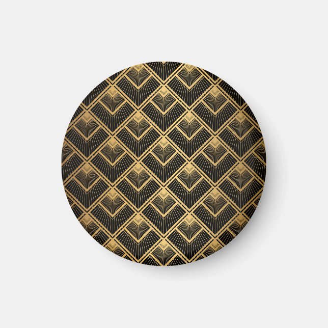 Aimant Art Déco Black Gold : Géométrique (Devant)