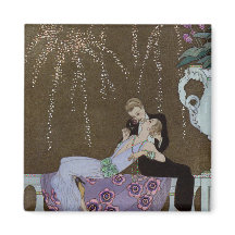 Art Déco Couple Kissing