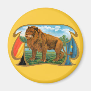 Aimant Art d'étiquette de cigare vintage, Lion africain d
