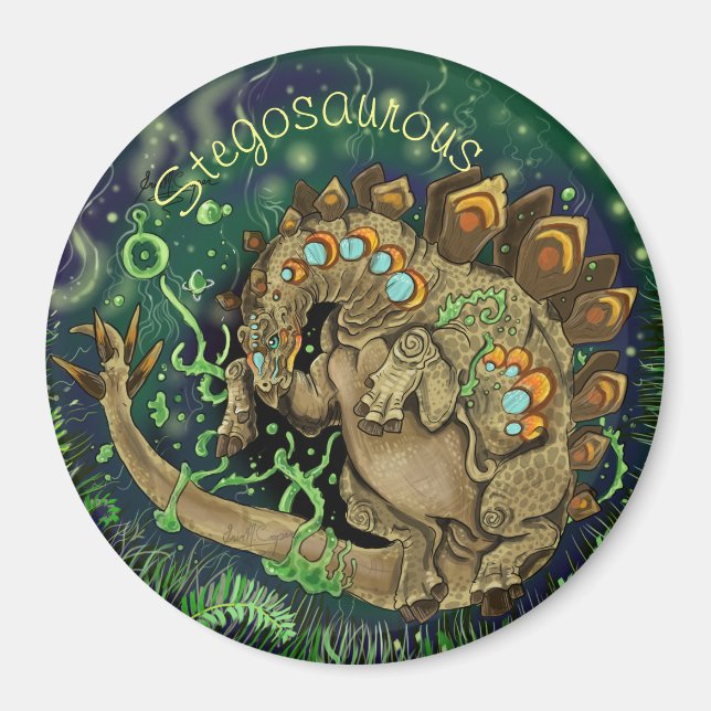 Aimant Art Dinosaure Stegosaurus (Devant)