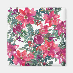 Aimant Art floral de Noël