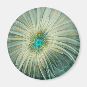 Aimant Art floral fractal abstrait vert sauge