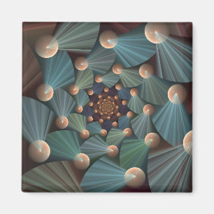 Aimant Art Fractal Abstrait Avec Profondeur Bleu Brown Ar
