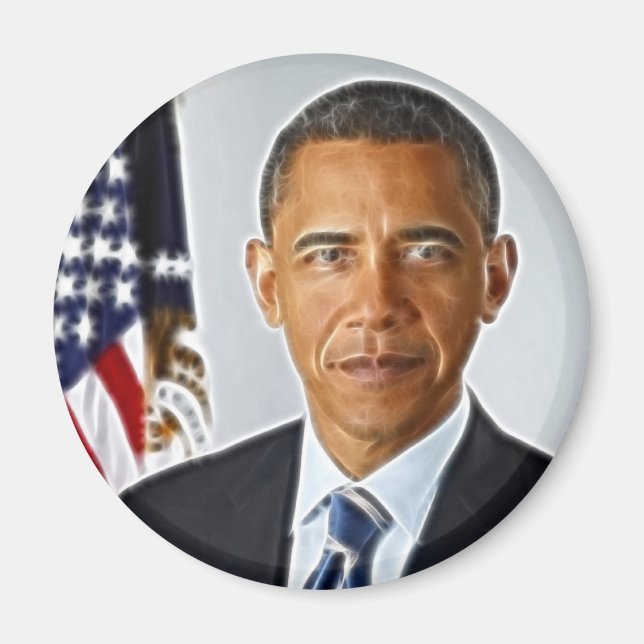 Aimant Art fractal, Portrait officiel Barack Obama (Devant)