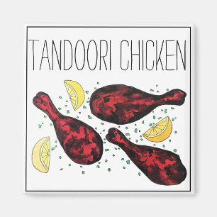 Aimant Art indien Tandoori de l'illustration alimentaire 