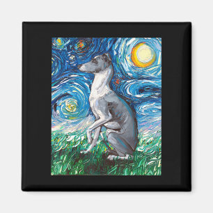 Aimant Art italien Greyhound Starry Night Whippet Chien