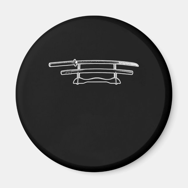 Aimant Art japonais Katana épée Japon guerrier Samurai Gi (Devant)