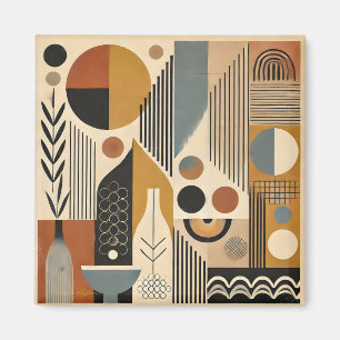 Aimant Art Moderne du Milieu du Siècle Récolte d'Automne