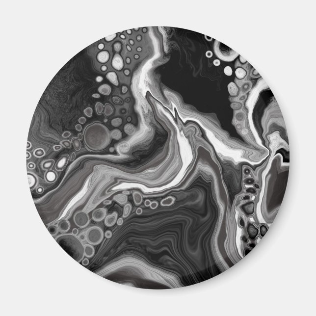 Aimant Art noir et Marbre blanc (Devant)
