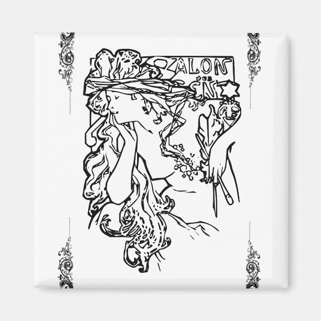 Aimant Art nouveau Alphonse Mucha (Devant)
