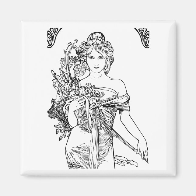Aimant Art nouveau Alphonse Mucha (Devant)