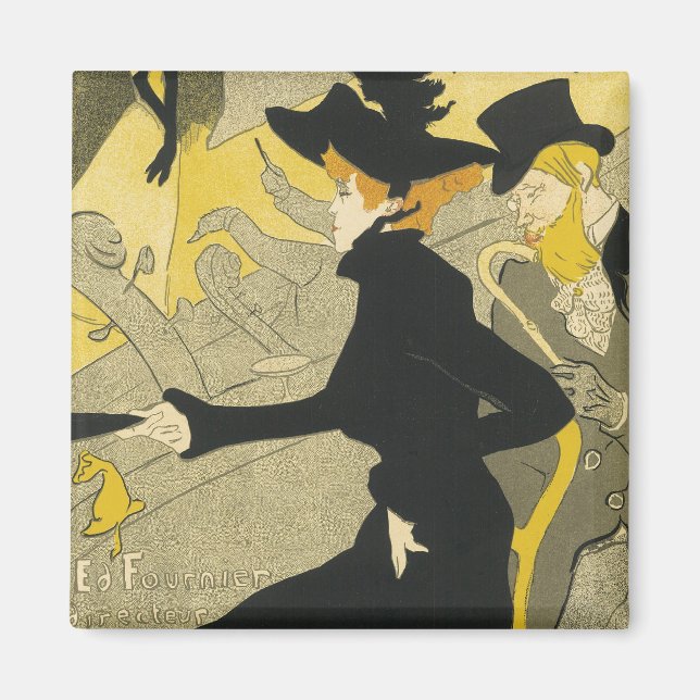 Aimant Art Nouveau, Divan Japonais par Toulouse Lautrec (Devant)