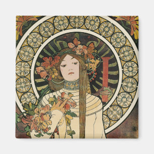 Aimant Art Nouveau Trappistine Mucha Art
