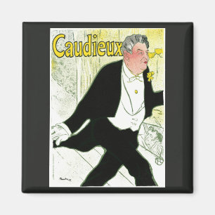 Aimant Art Nouveau vintage, Caudieux par Toulouse Lautrec