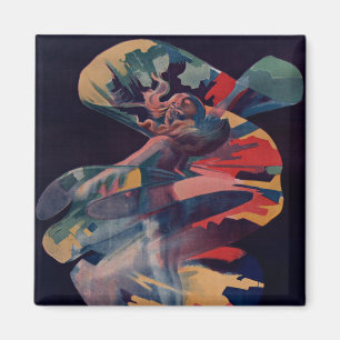 Aimant Art Nouveau vintage, Loie Fuller aux Folies Berger