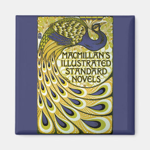 Aimant Art Nouveau vintage, plume de paon Macmillan