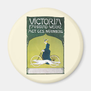 Aimant Art Nouveau vintage, Victoria Fahrrad Werke, Rehm
