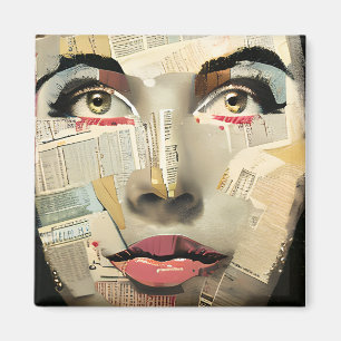 Aimant Art numérique unique et artistique   Dame jolie ab