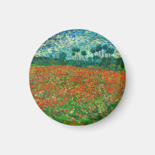 Aimant Art raffiné du champ de pavot Vincent Van Gogh