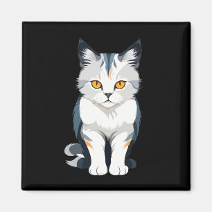 Aimant Art vectoriel de chat aux couleurs vives