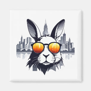Aimant Art vectoriel lapin Animal Moderne Ville Urbaine G