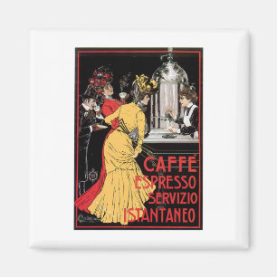 Aimant Art vintage d'annonce de boissons de café de caf