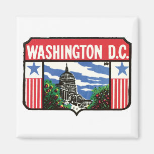 Aimant Art vintage de Washington D.C. State Label de voya
