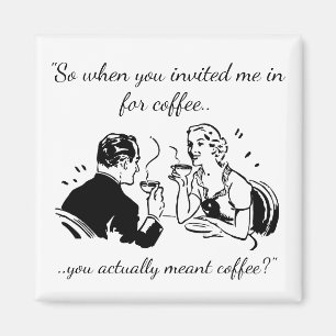Aimant Art vintage Drôle Dating Café Invitation
