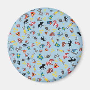 Aimant Articles de culture suédoise sur arrière - plan bl