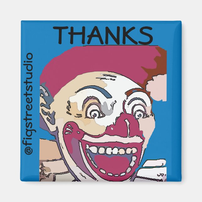 Aimant Artiste local, Merci, modifier le texte (Devant)