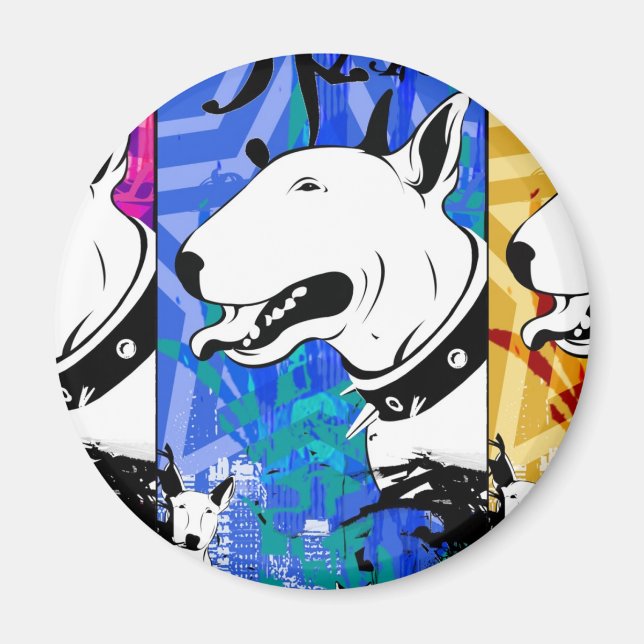 Aimant Artistic Bull Terrier Chien race Design (Devant)