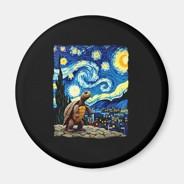 Aimant Artistic Turtle Shirt  Starry Night Turtle (2) (Devant)