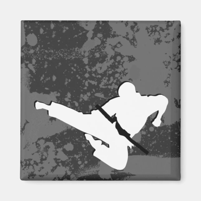 Aimant arts martiaux : silhouettes grunge : (Devant)