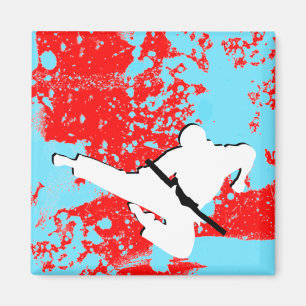 Aimant arts martiaux : silhouettes grunges :